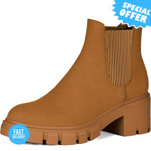 BRAND NEW Athlefit Chelsea Boots - Chunky Heel, Slip-On Style